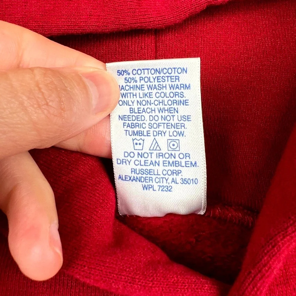 Y2K VTG Russell Athletic USC Trojans Football Team Hoodie Boy XL Red Cotton Logo